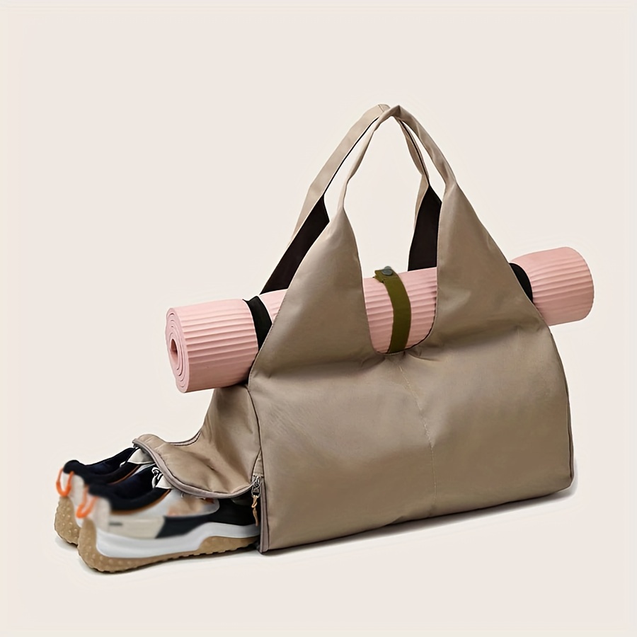 Bolsa de gimnasio para mujer, bolsa de lona deportiva con soporte para  esterilla de yoga, bolsa de mano para fin de semana con compartimento para