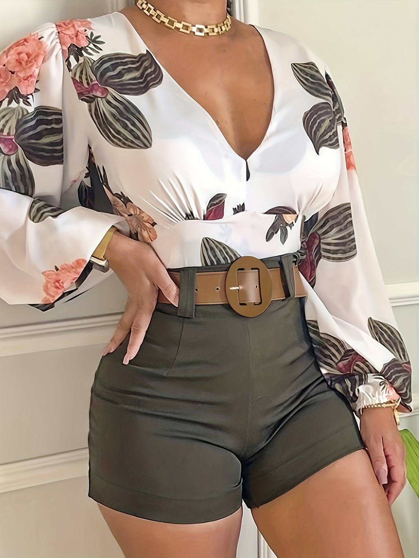 Women Shirt And Shorts Set Short Sleeve Two Piece Outfit Bodycon Travel
