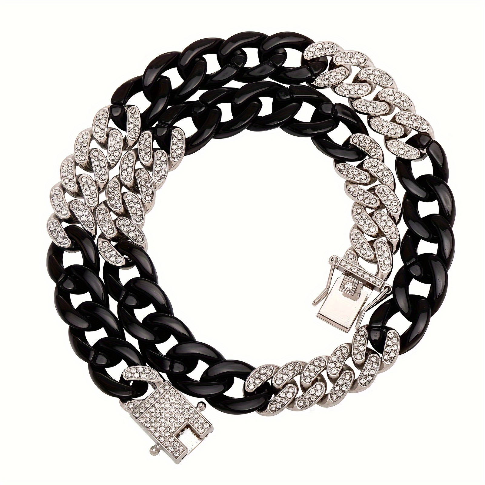 Jstyle Collar de cadena de acero inoxidable para hombre. Pulsera bizantina  para hombre. Juego de joyas para hombre, de 8,5 pulgadas y 22/24 pulgadas.