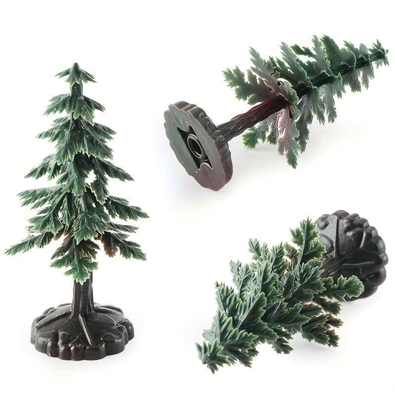 2pcs Christmas Tree Snowy House Mini Models