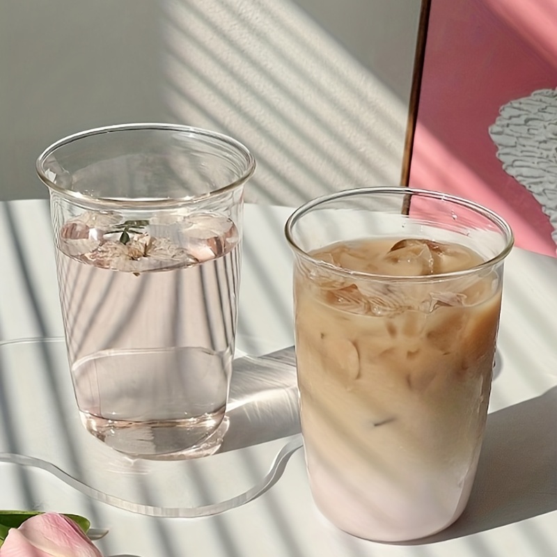 Glass Coffee Cup French Clear Water Cup Iced Coffee Cups - Temu