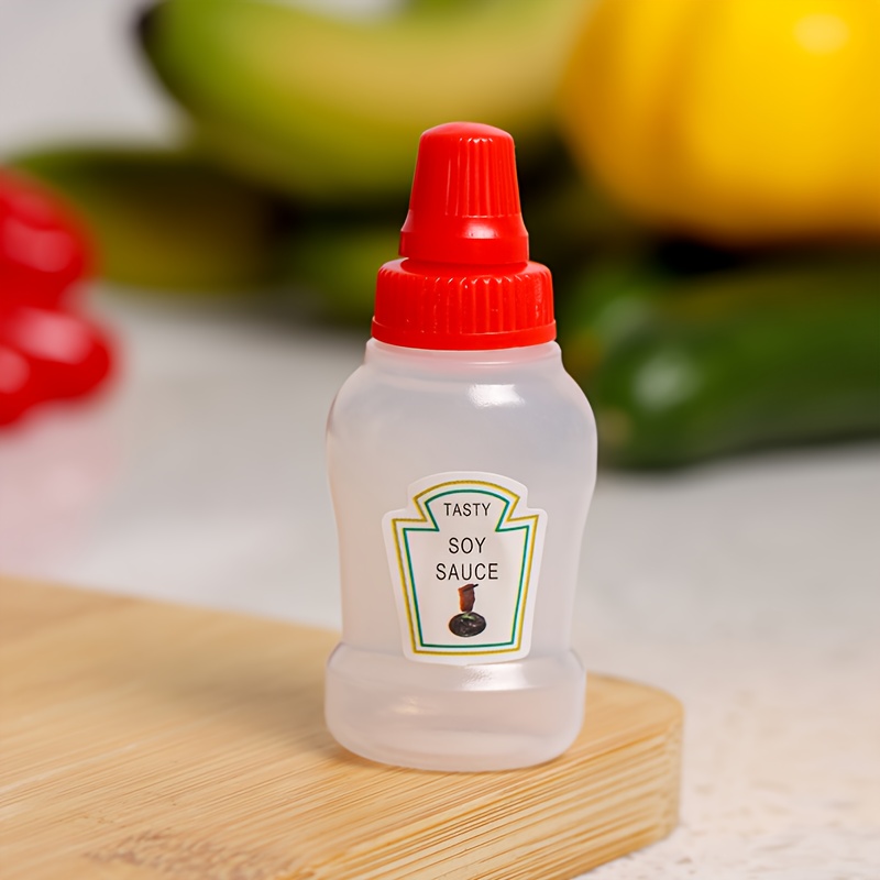 4pcs Mini Tomato Sauce Bottles, 25ml/0.87oz Seasoning Squeeze Bottle,  Plastic Portable Container, For Office Lunch Box, Picnic Bottle, Oil Sauce  Honey Salad Dressing Squeeze Bottle