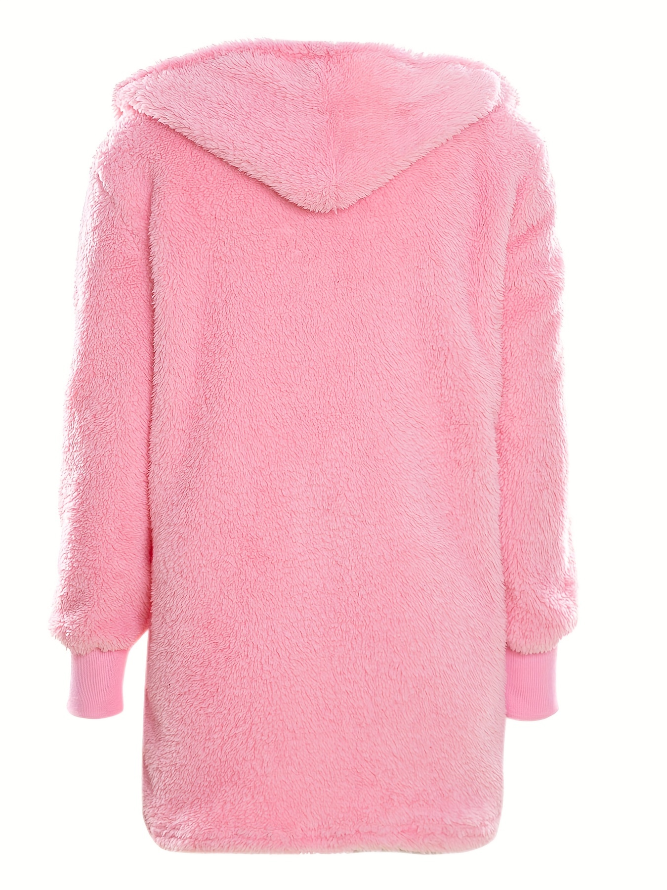 Warm Fuzzy Pajama Set, Long Sleeve Hooded Robe & Tank Top & Drawstring  Shorts, Women's Sleepwear & Loungewear