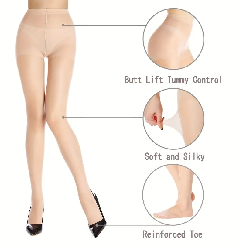 Sheer High Waist Tights Solid Slim Footed Pantyhose Women's - Temu Canada