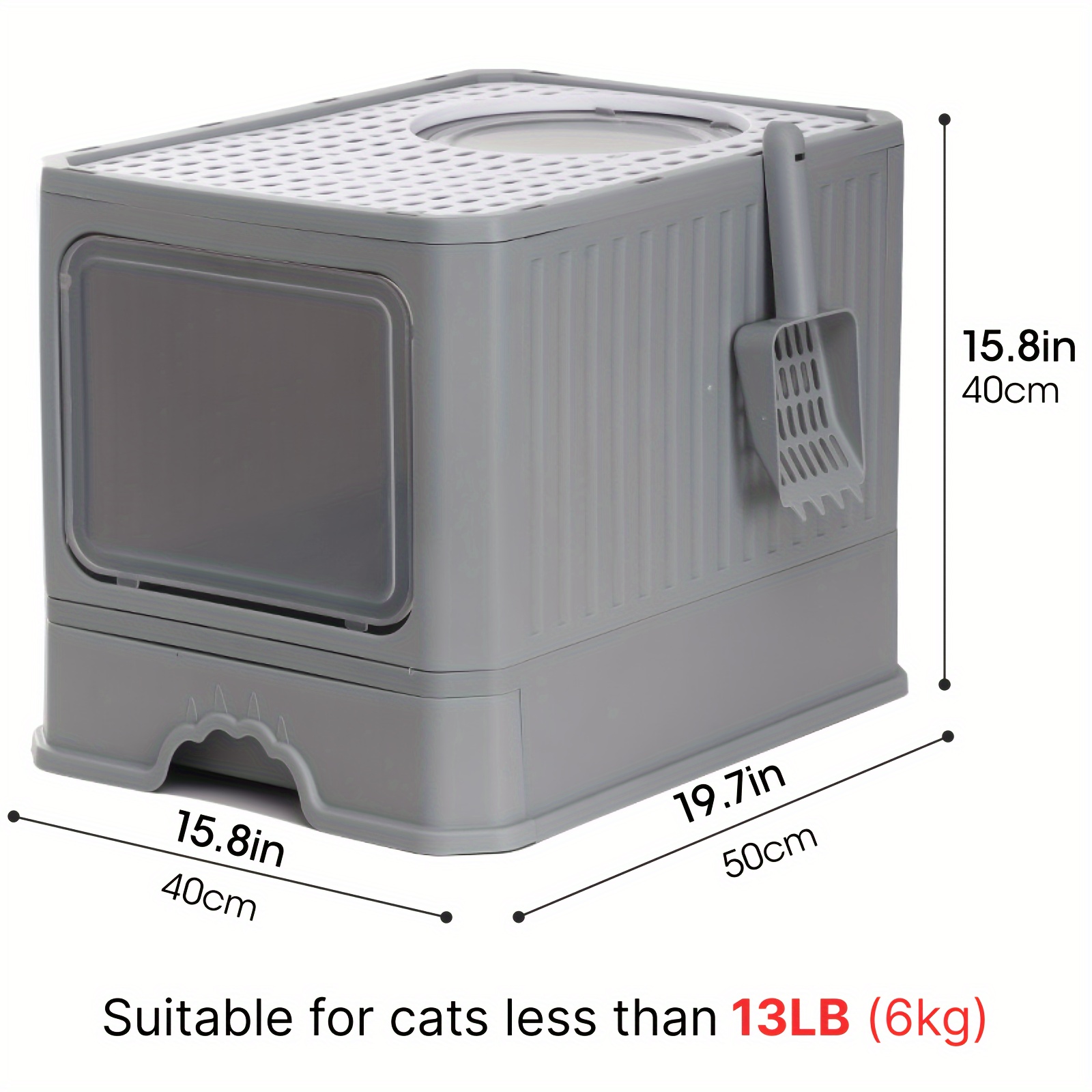 fully enclosed cat litter box with lid foldable anti splashing cat litter drawer with front flap door and toy entry cat toilet for indoor cats