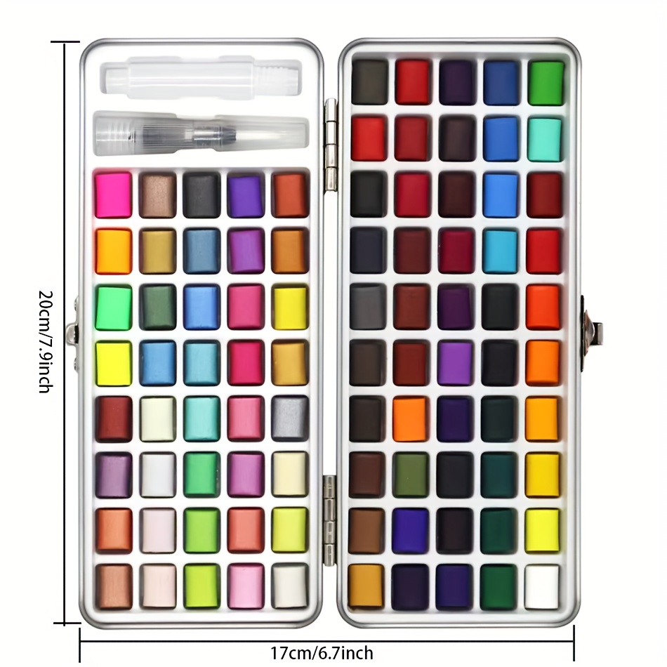 48 color Watercolor Paint Set With 30 Vibrant 18 Glittery - Temu