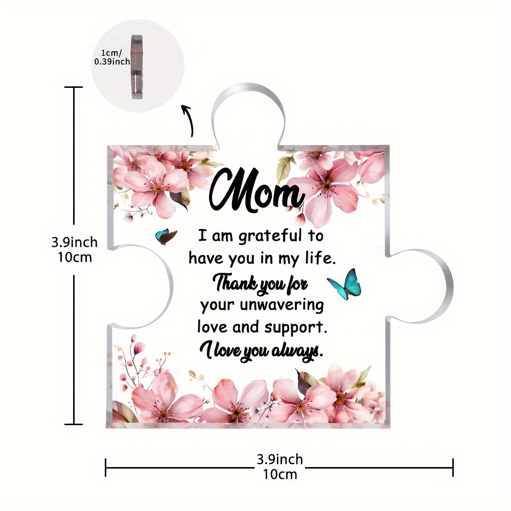 Acrylic Puzzle Plaque thank You Mom Gifts From Daughter For - Temu