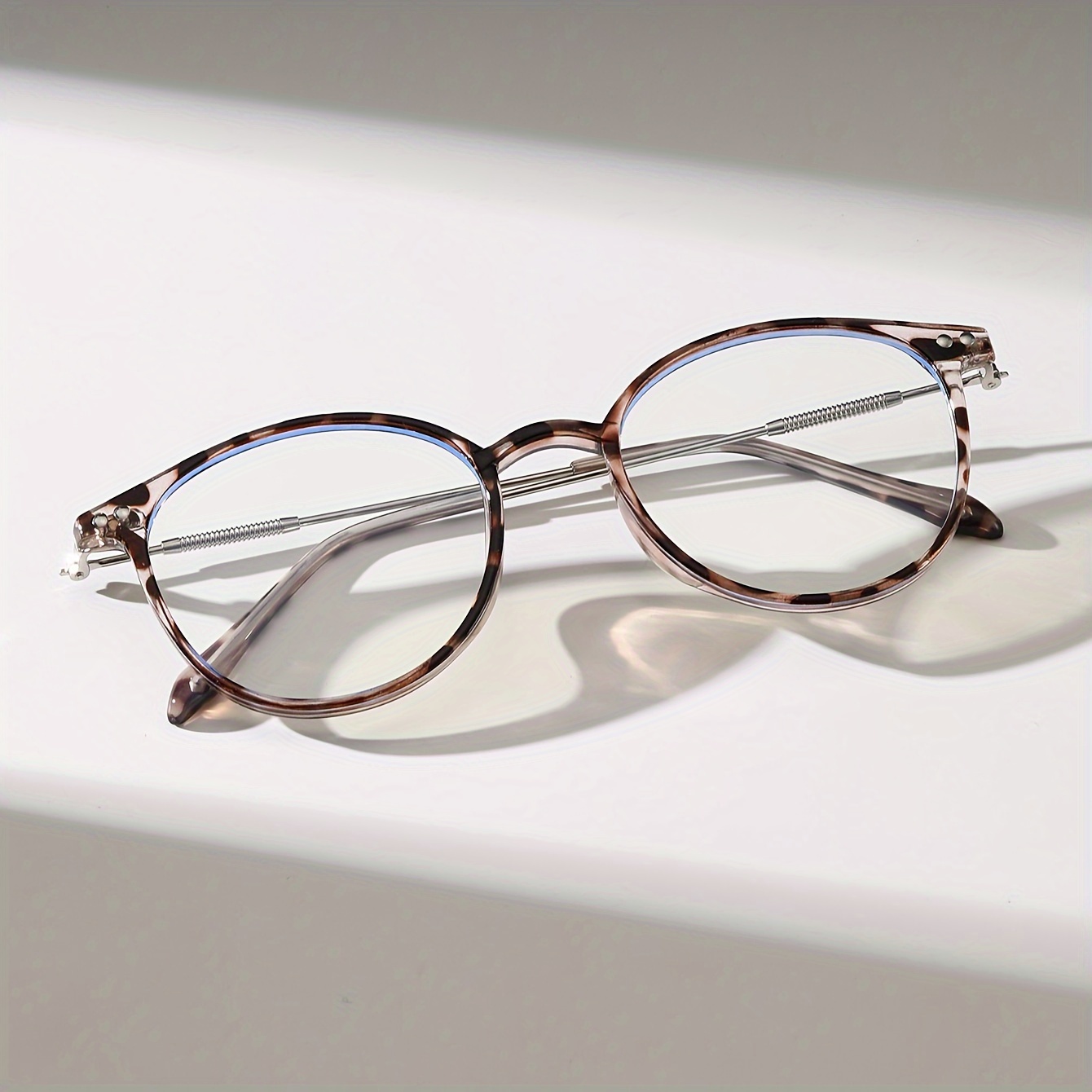 

Tortoiseshell Oval Frame Clear Lens Glasses Retro Fashion Decorative Glasses Spectacles For Women