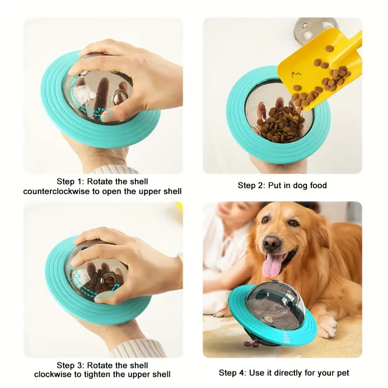 Dog Puzzle Toys Spinning Food Dispensing Toy Slow Feeder - Temu