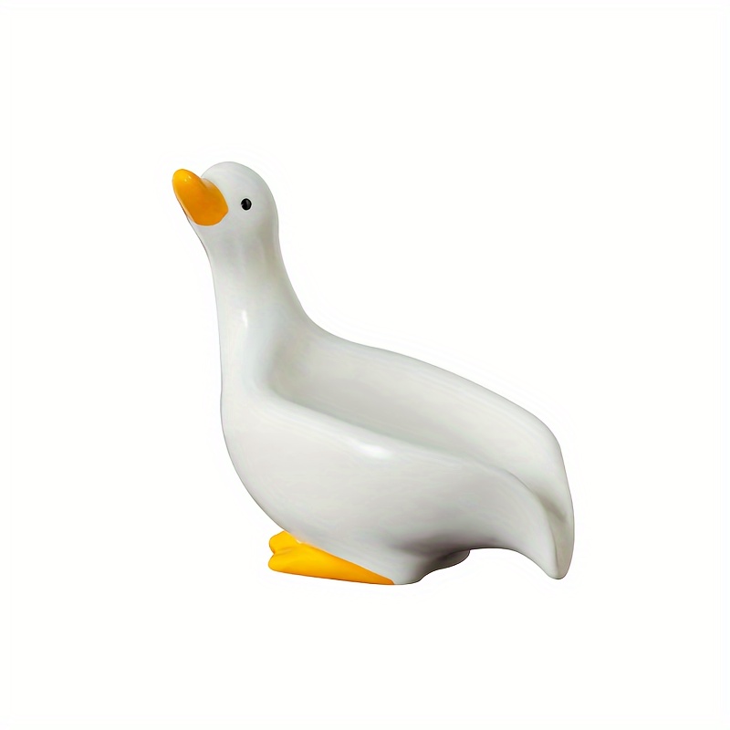 1pc White Plastic Duck Shaped Soap Dish, Suitable For Kitchen