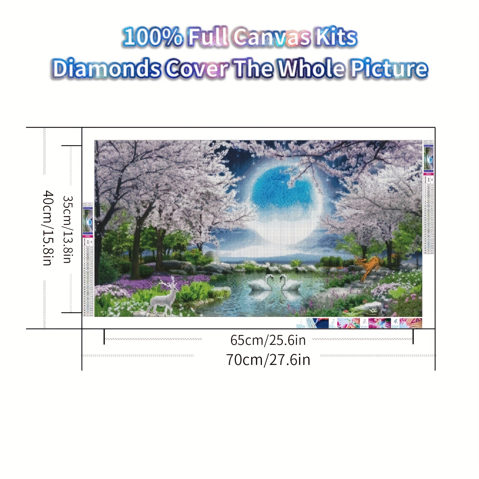 5d Diy Large Diamond Painting Kit, (15.7x27.5in/40x70cm) Moon