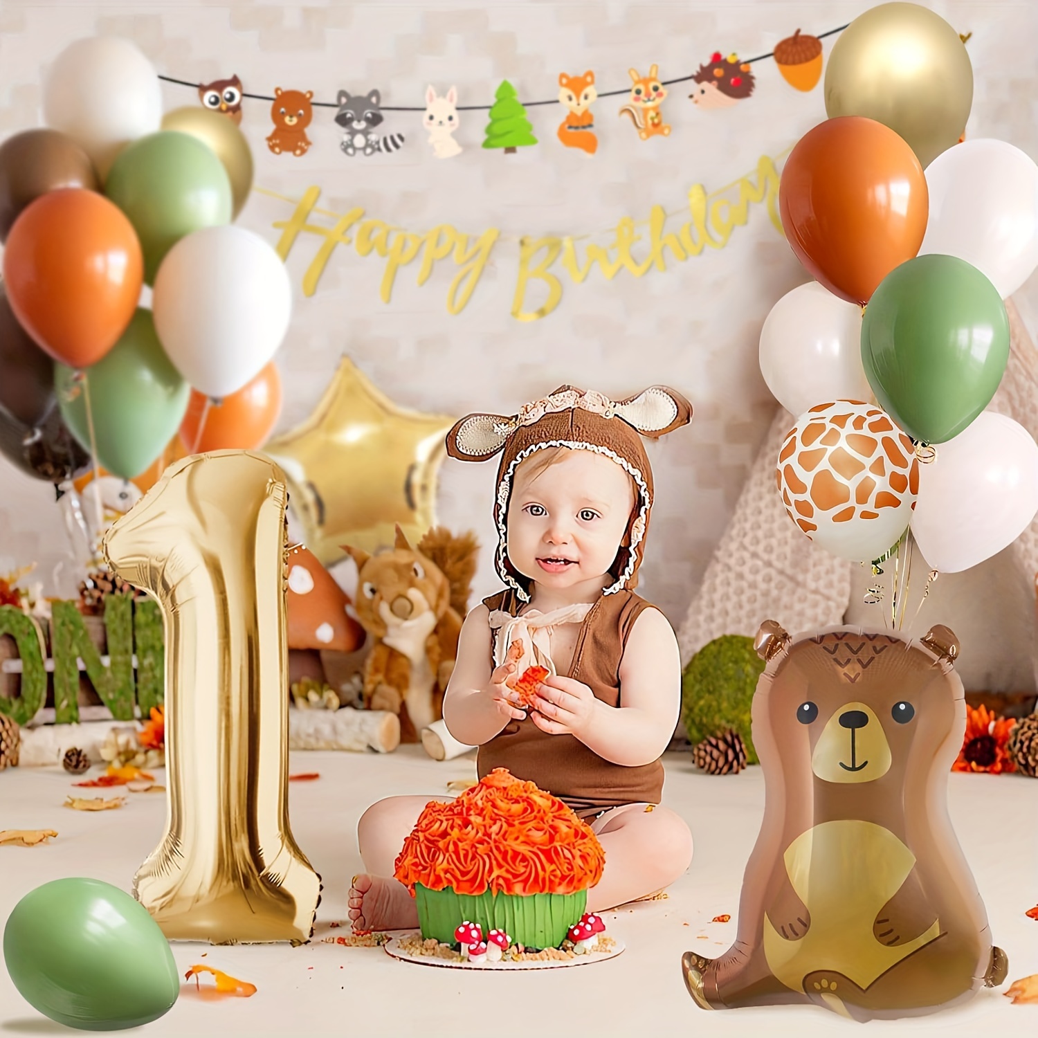 Décorations de fête d'anniversaire Jungle Safari pour enfants, garçon,  fille, 1er anniversaire, décor de ballon, baby shower, Interface One,  décorations de fête bricolage