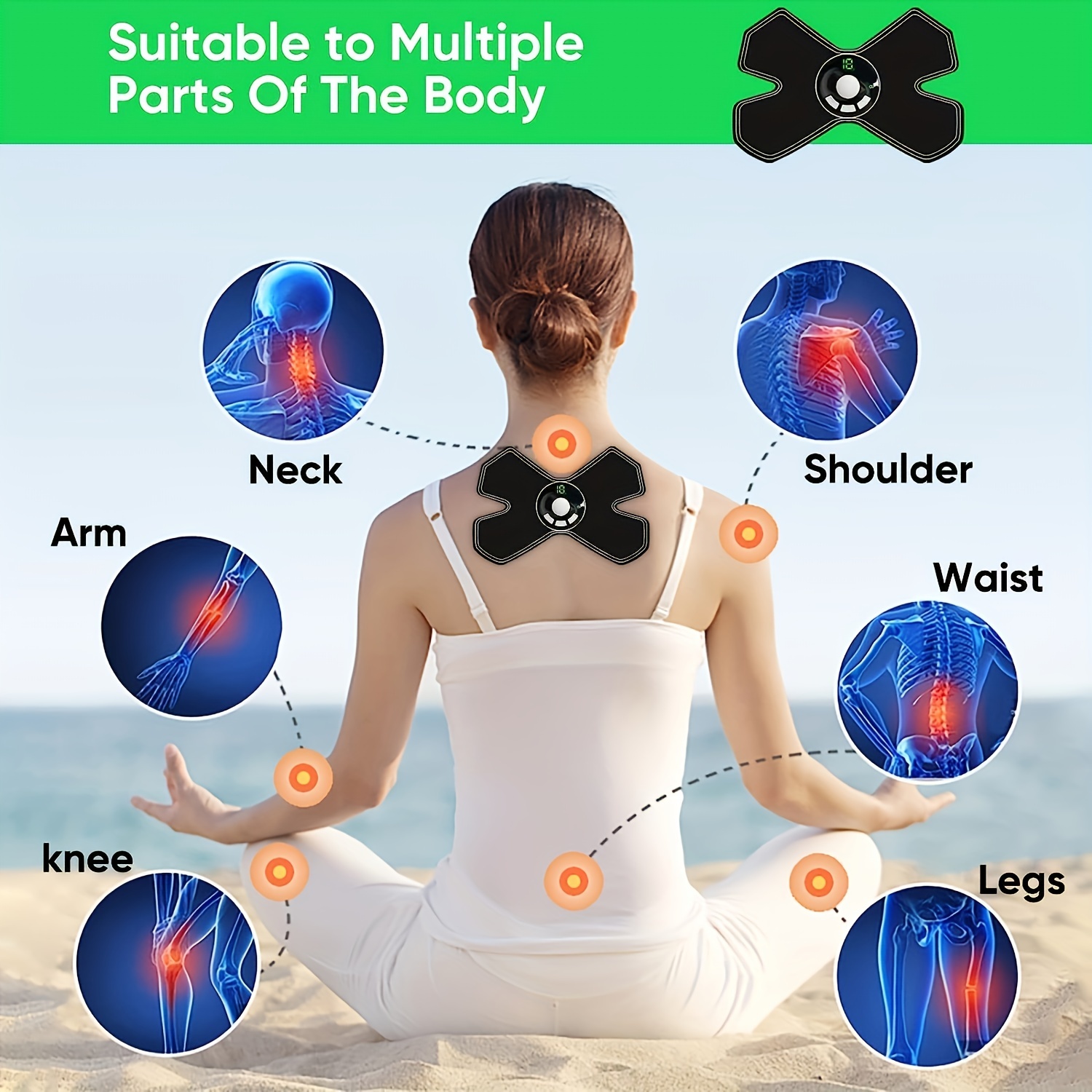 Tens Unit Muscle Stimulator, Wireless & Rechargeable Neck Massager, 8 Modes  18 Levels Lymphatic Drainage Massager For Back, Neck And General - Temu