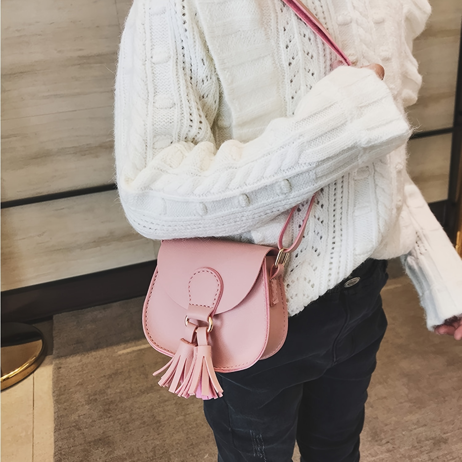 Kids Small Purse for Little Girls Suede Fringe Shoulder Crossbody Bag with  Tassel