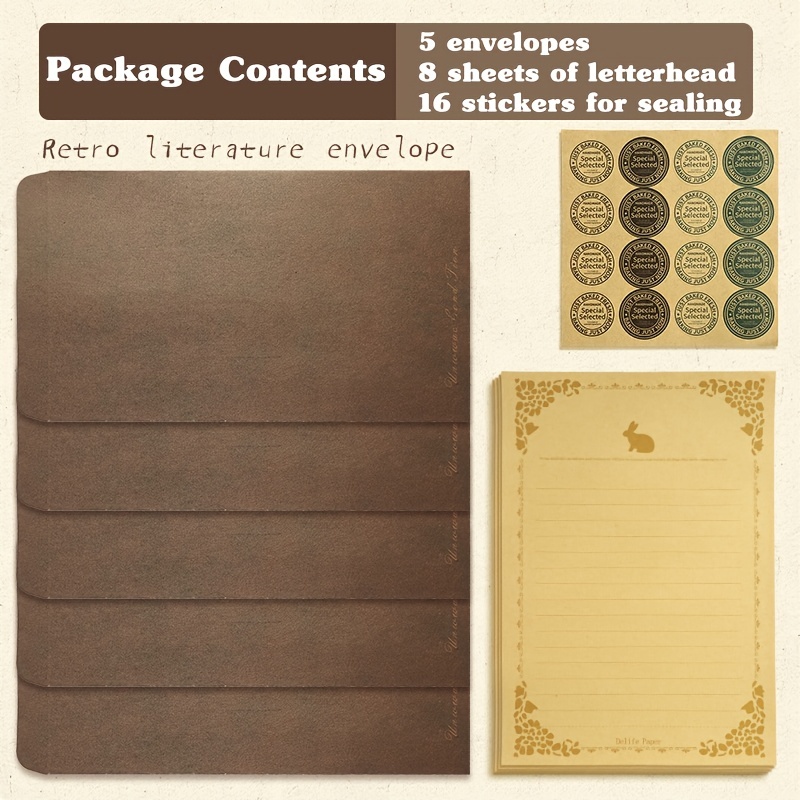 Vintage Stationery Paper With Envelopes Set 3 Burlap - Temu