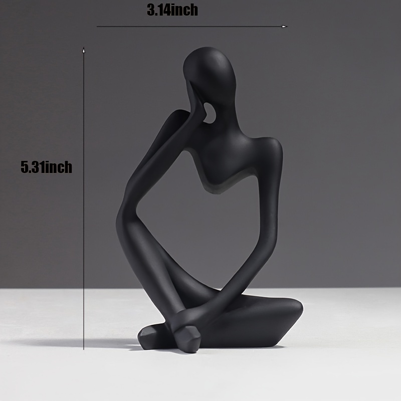 Black Decor Thinker Statue Abstract Art Sculpture Resin - Temu