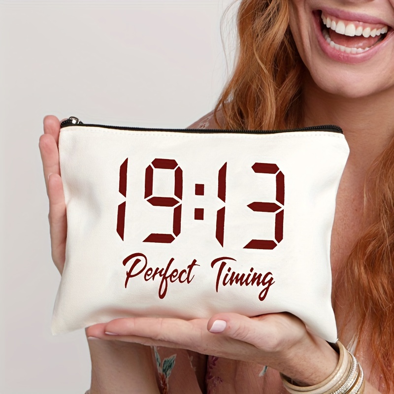 

1pc Sorority Perfect Timing 1913 Makeup Bag Gifts, Girls Gift