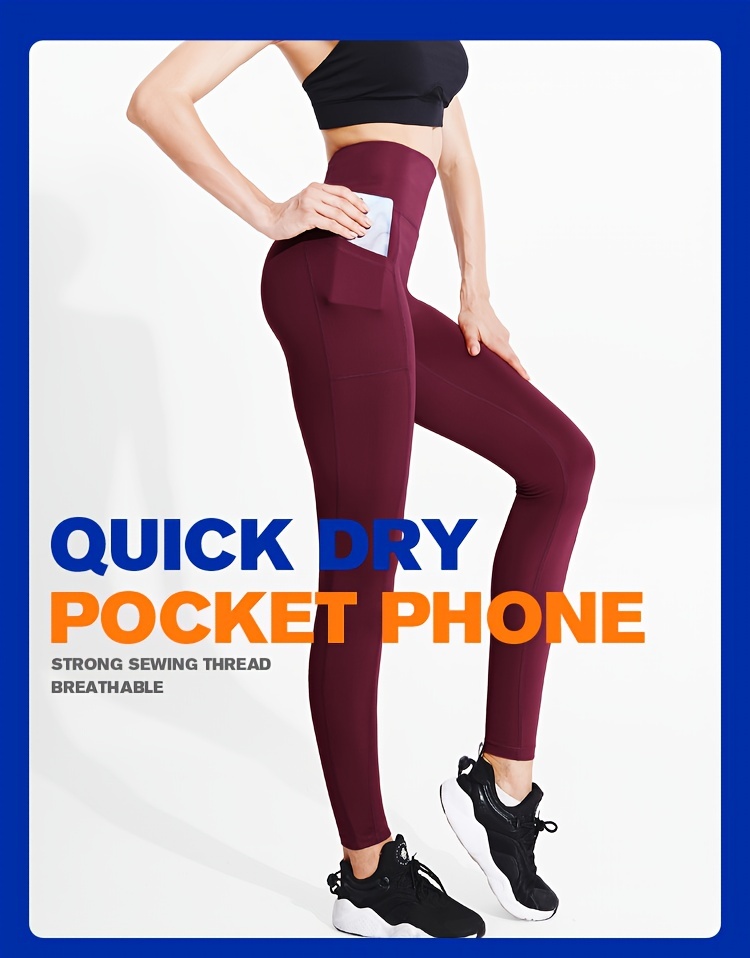 Buy BEING RUNNER Women's Plain Skinny Fit Yoga Pants with Phone