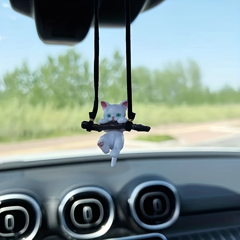 Swing Cat Car Pendant Cartoon Cute Hanging Ornament Rearview - Temu  Australia