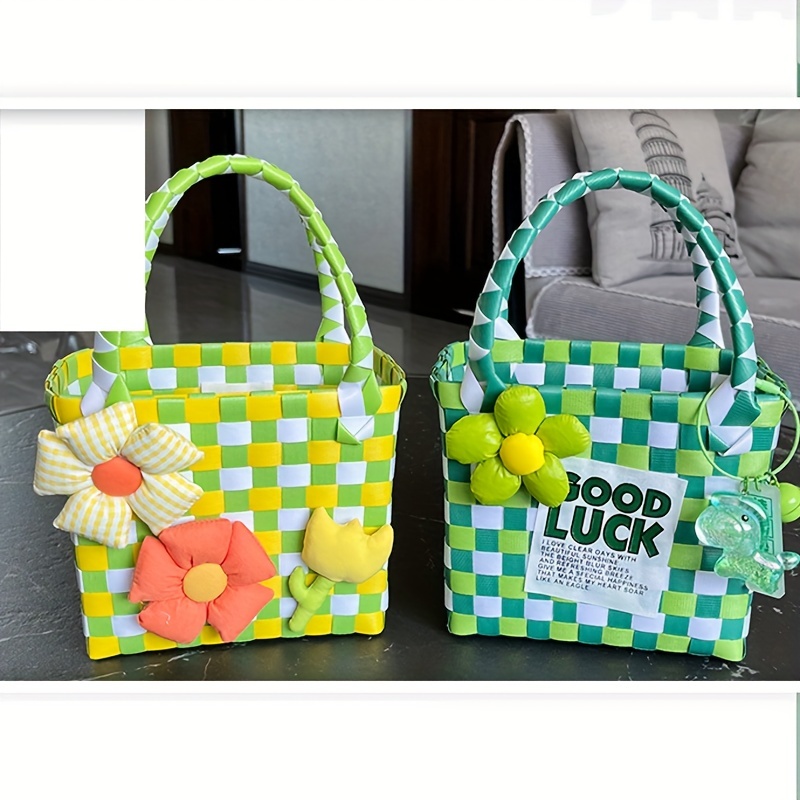 Fashion Large Beach Bag Handmade Straw Woven Tote Bag - Temu