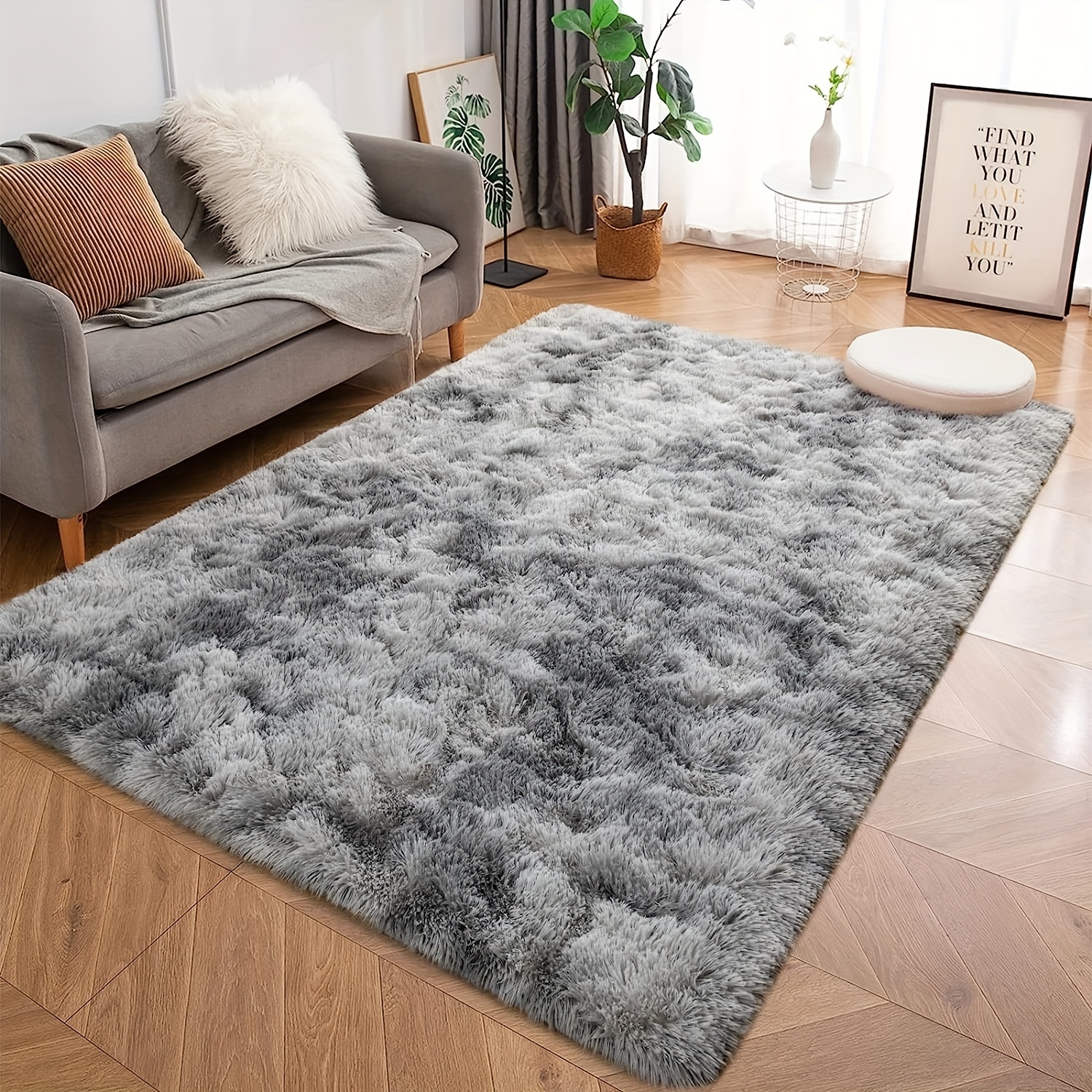  BOLE Alfombras suaves de pelo corto, alfombra regional de 5.2 x  7.5 pies, alfombra gris simple de lujo claro, delicada y suave, adecuada  para interiores, sala de estar, dormitorio (color 