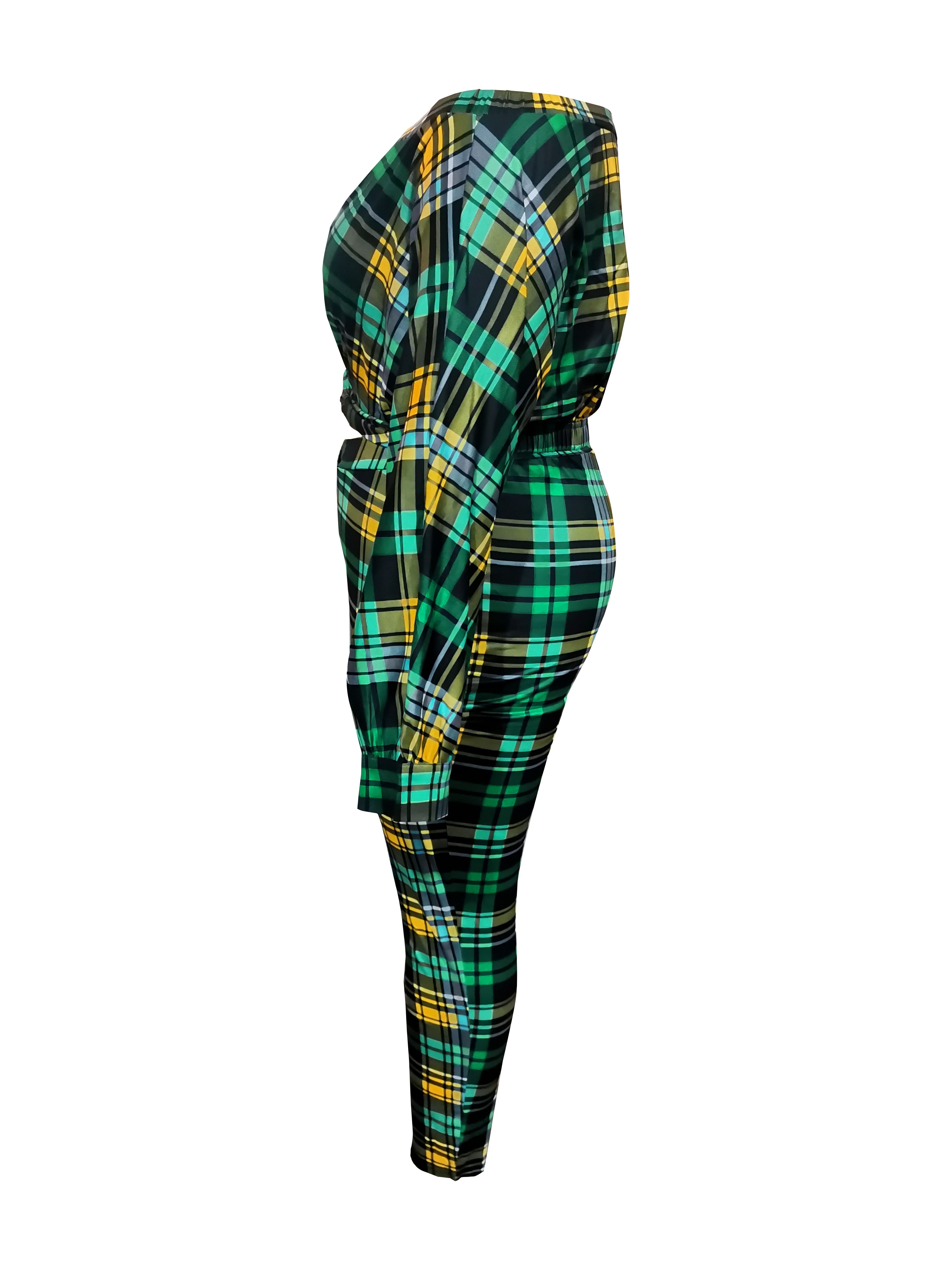 Plus Size Sexy Outfits Set Women's Plus Plaid Print Twist - Temu