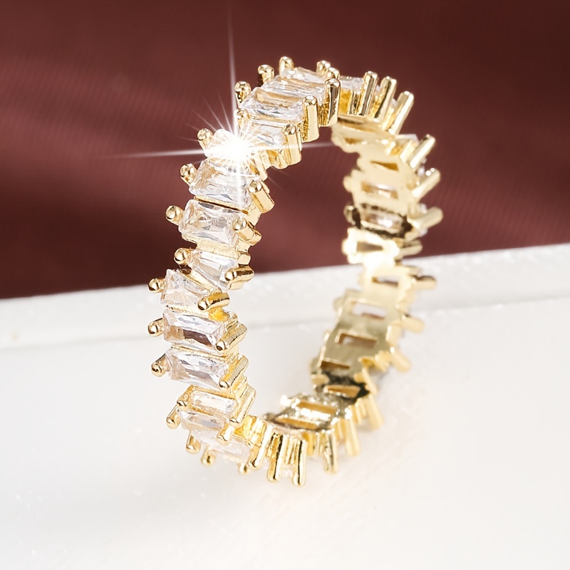 1pc Easy Geometric Shape Design Inlaid Synthetic Zirconia Women's Ring