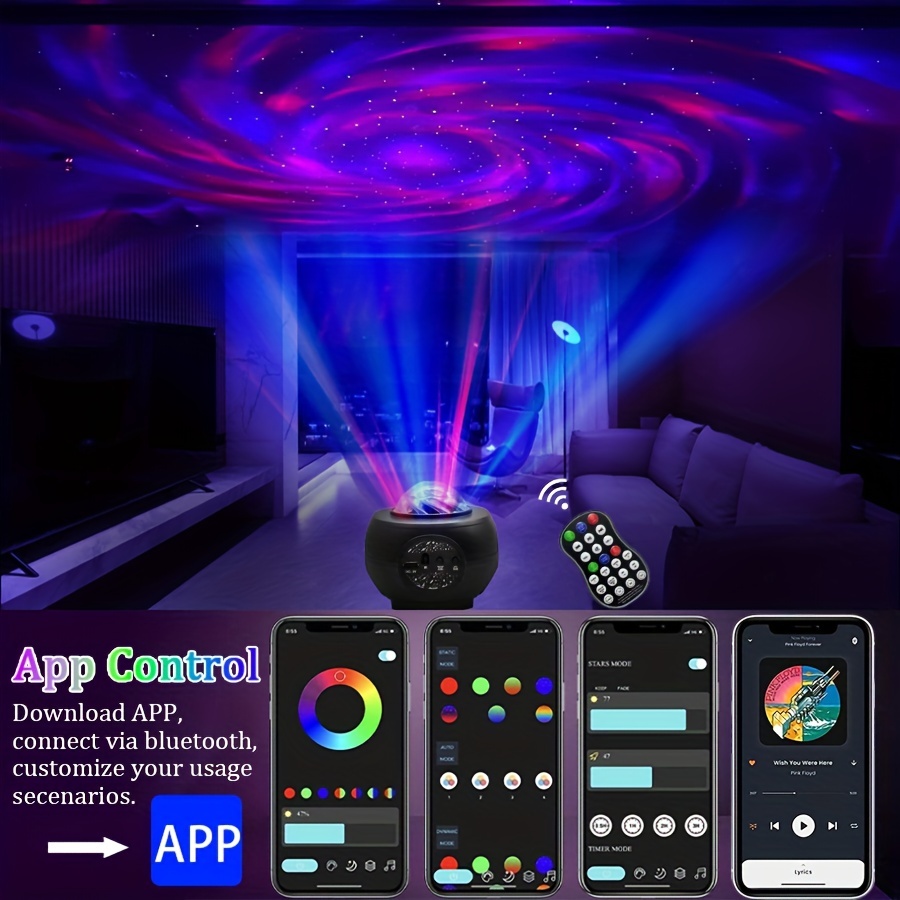 Led Water Pattern Starry Sky Light Remote Control Aurora - Temu