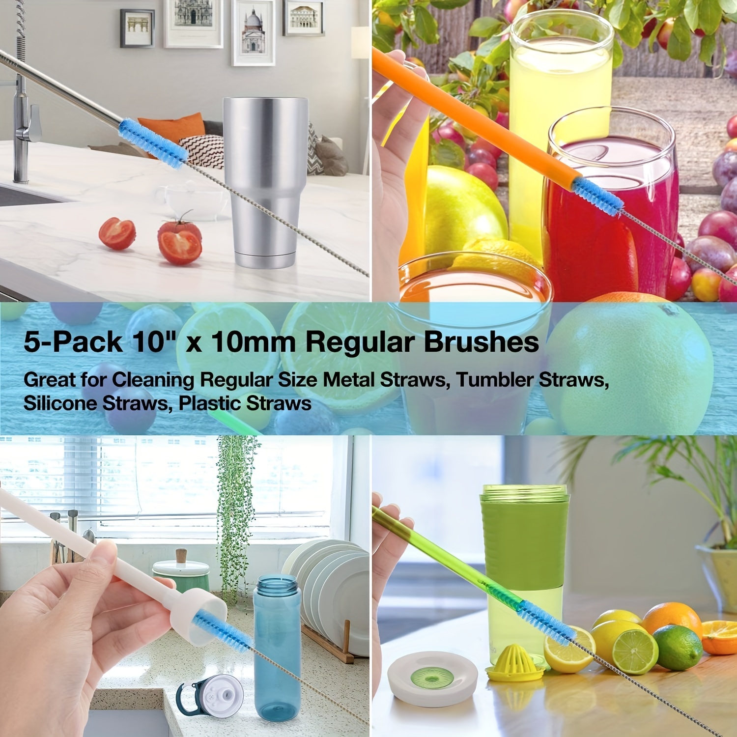 Heavy Duty Straw Cleaning Brush Stainless Steel Bristles For - Temu