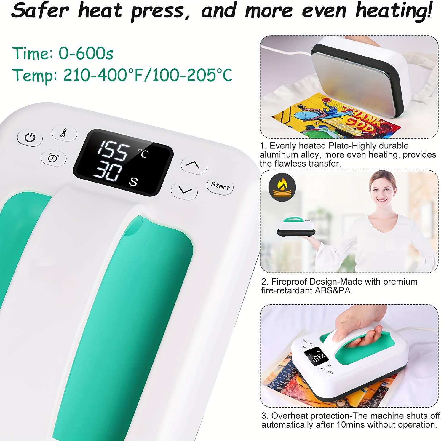 7 x 8 Inch Handheld Heat Press