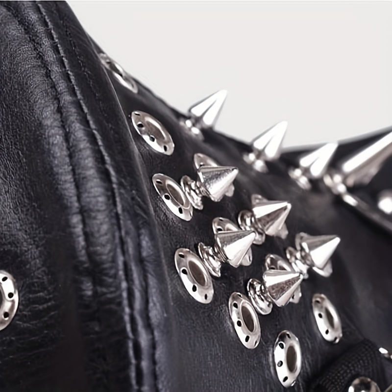 Women Spiked Steam Punk Studded Leather Jacket, Rockers Studded Jacket -   Canada