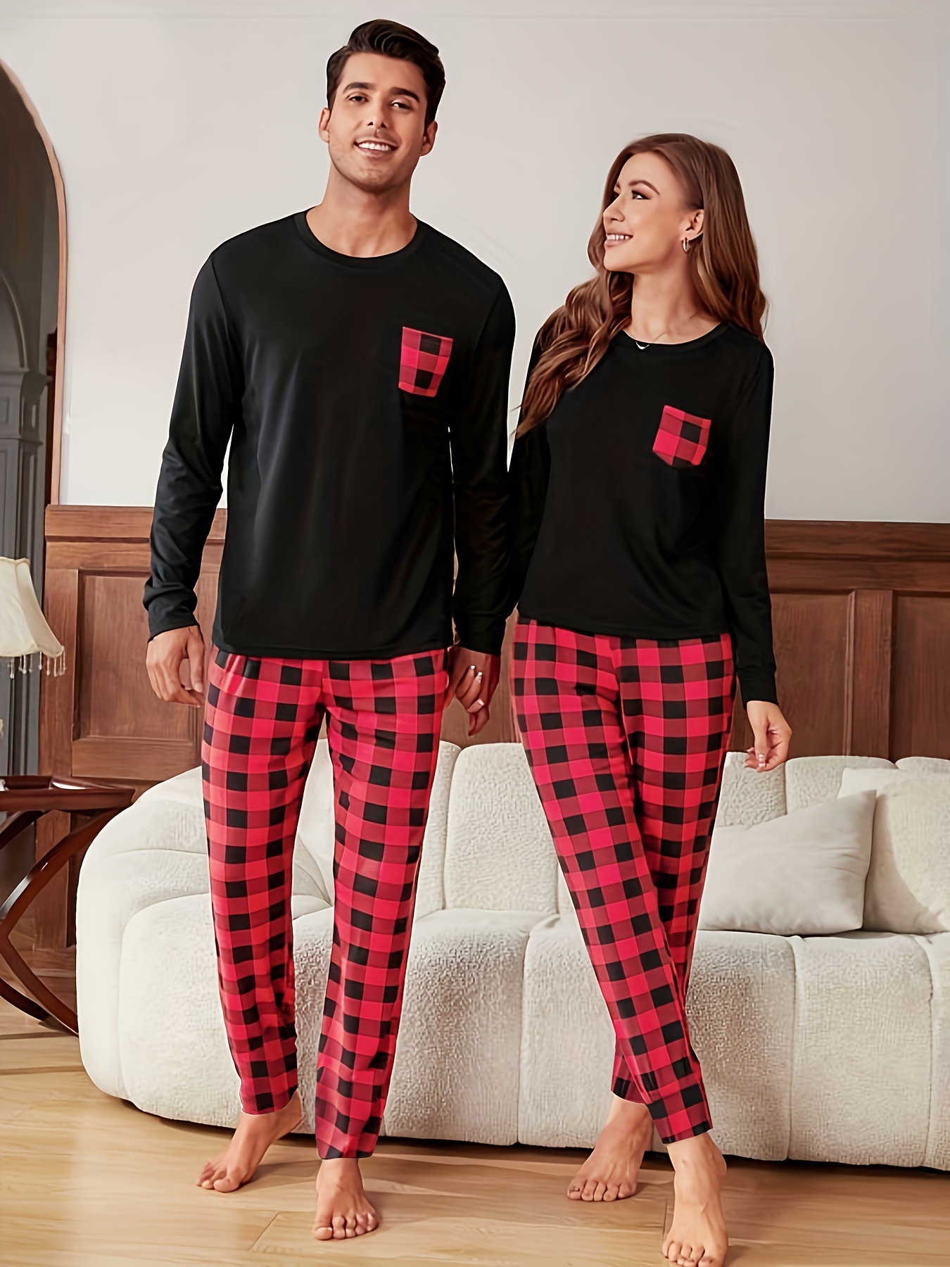 Men's Trendy Home Pajamas Sets Casual Comfy Tees Chest - Temu