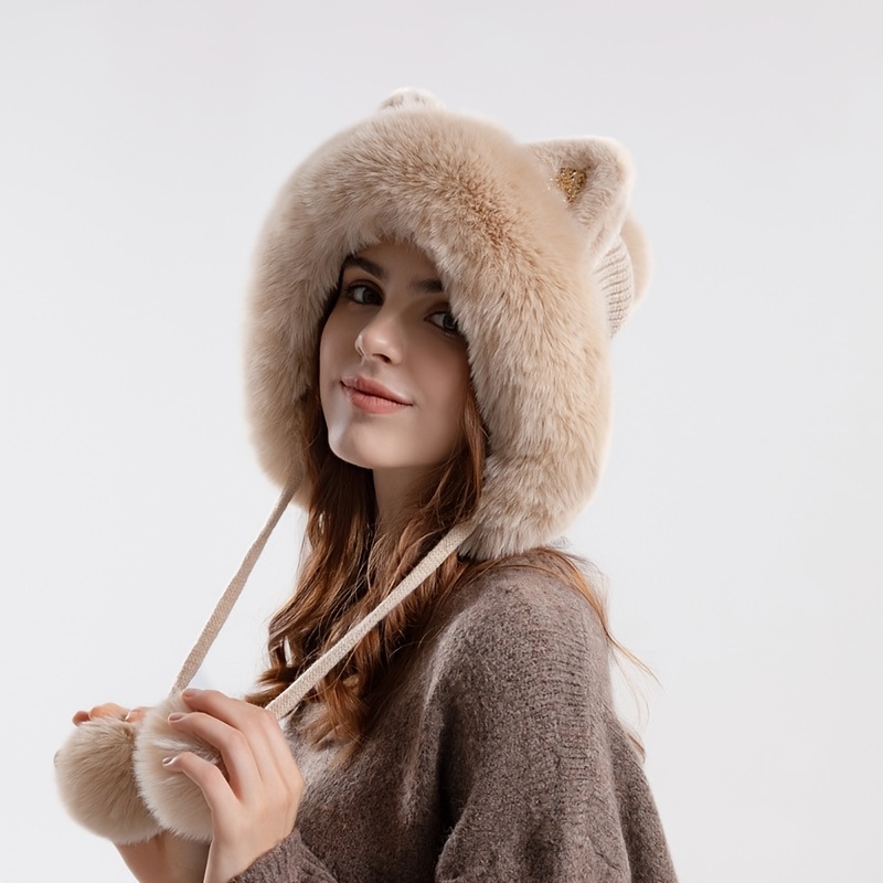 Handmade Cat Ears Pompom Knitted Beanie – kawaiienvy