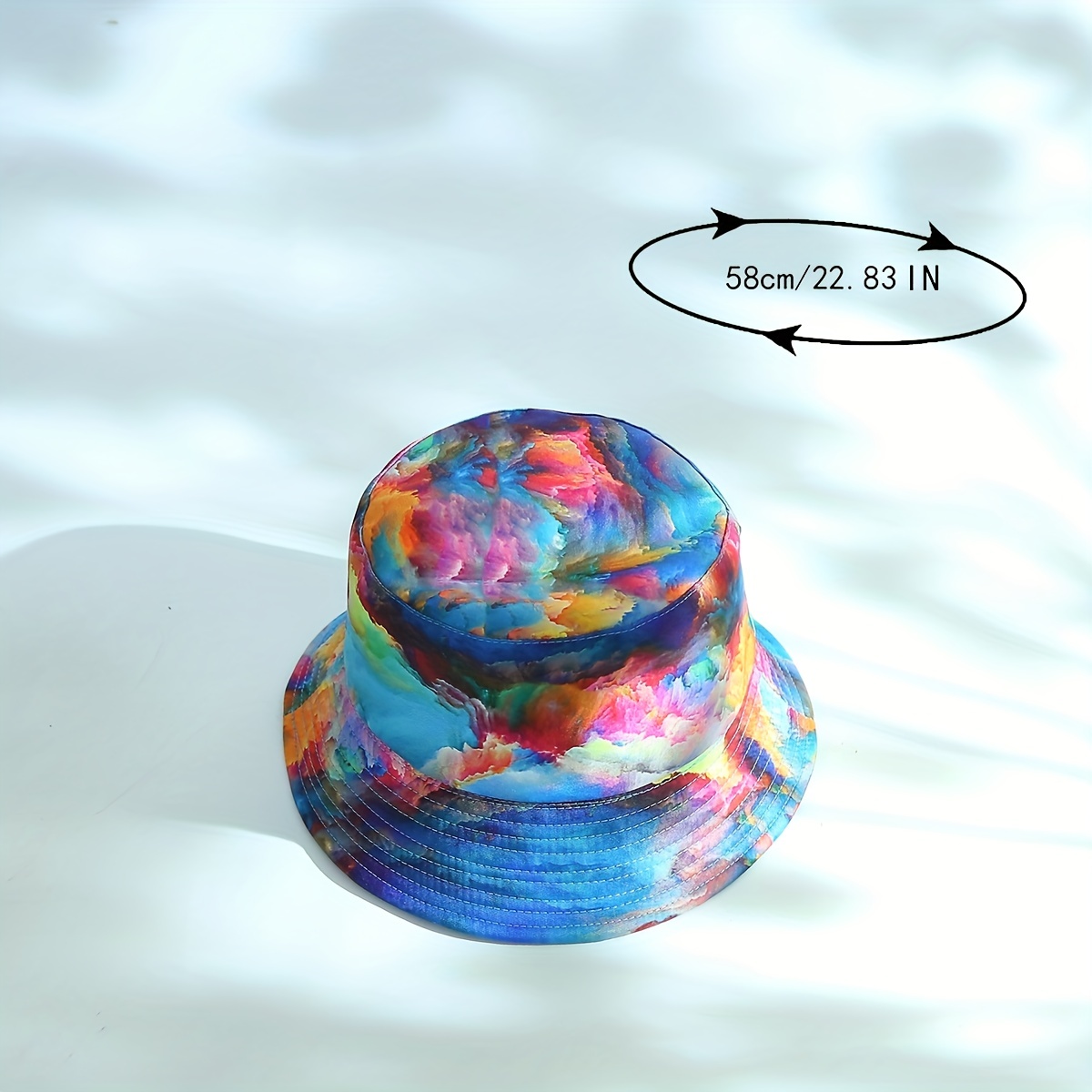 Tie Dye Print Bucket Hat Colorful Cartoon Basin Hat - Temu