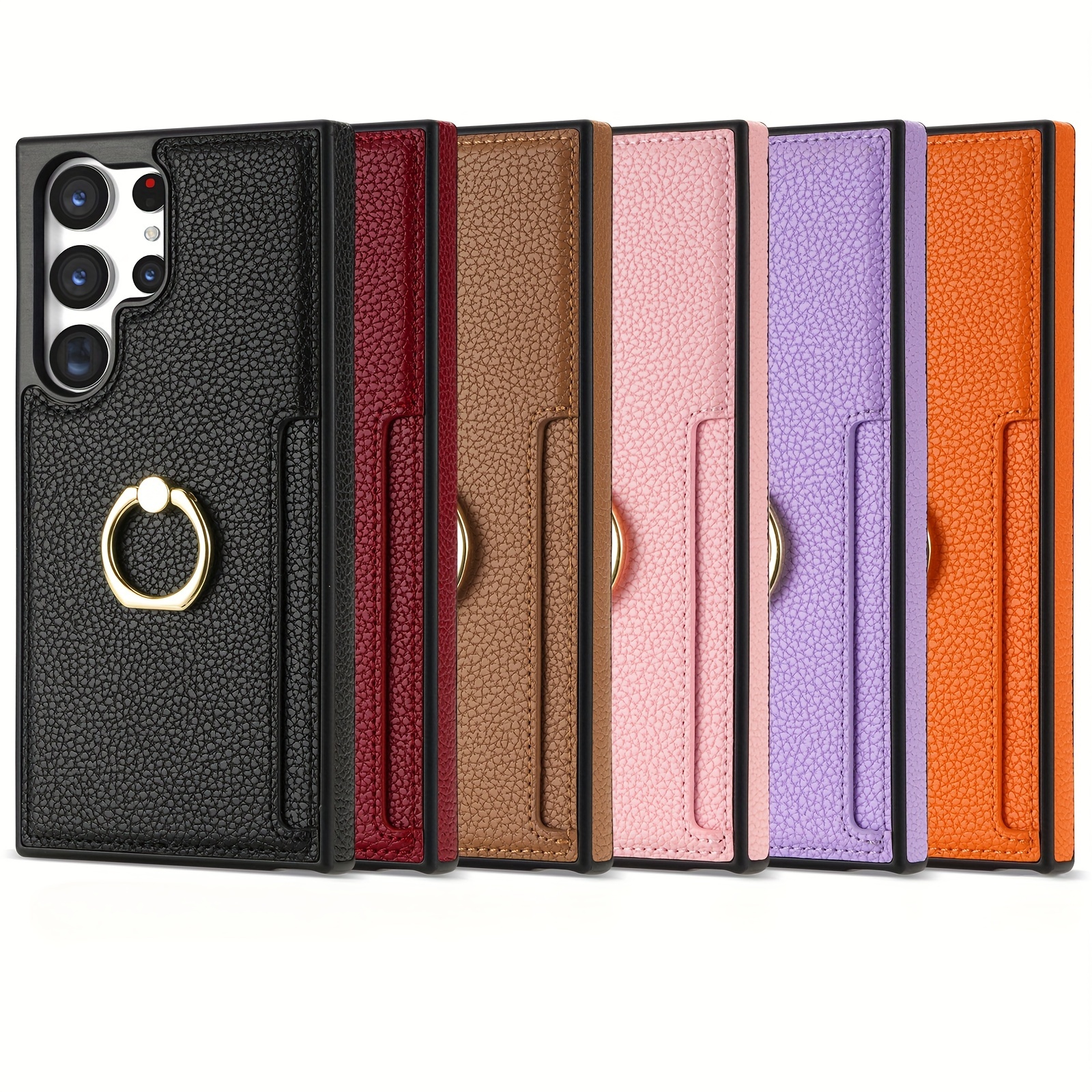 Card Slot Bag Holder Case S23 Ultra Plus Funda Pu - Temu