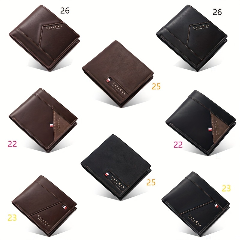 CarrKen Men's Short PU Leather Wallet with Money Clip