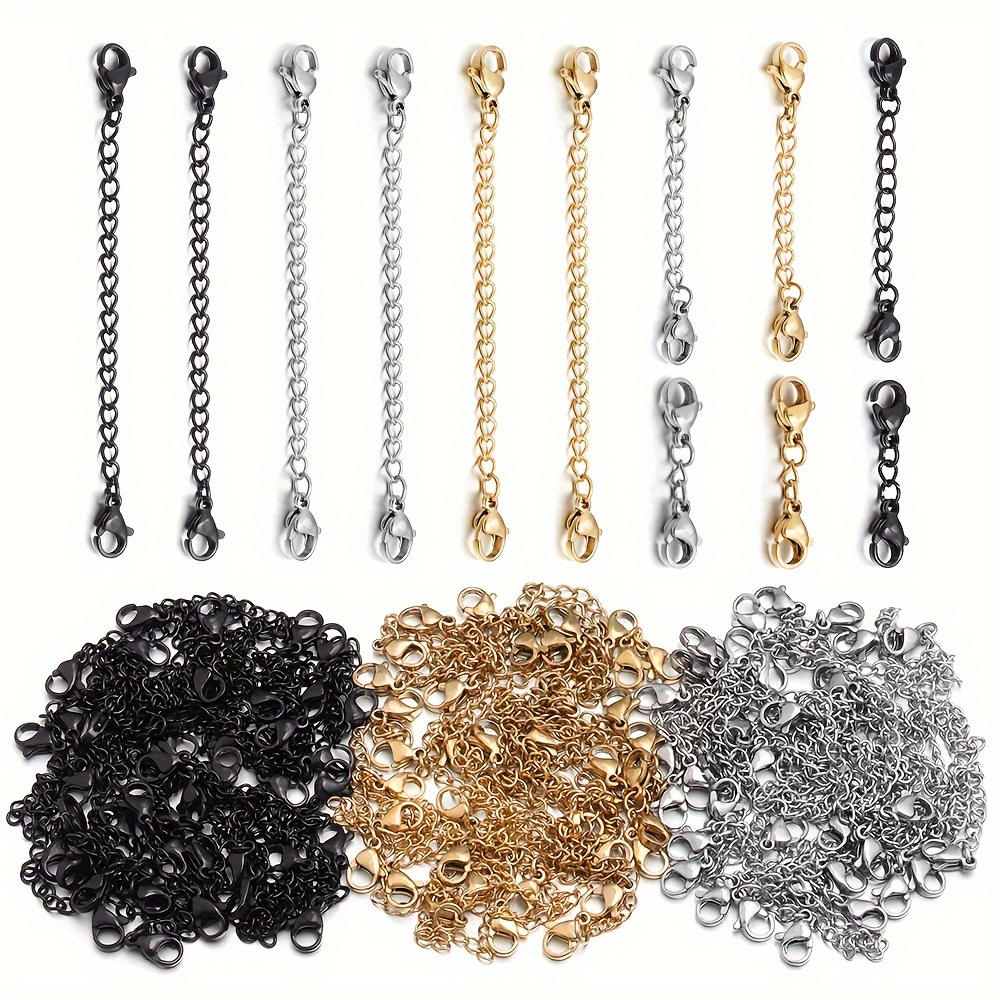 3pcs Jewelry Accessories Chain Extenders Necklaces Jewels Charm Gold Chain  Extender Jewelry Extenders Gold Necklace Extension Chain DIY Chain Bracelet