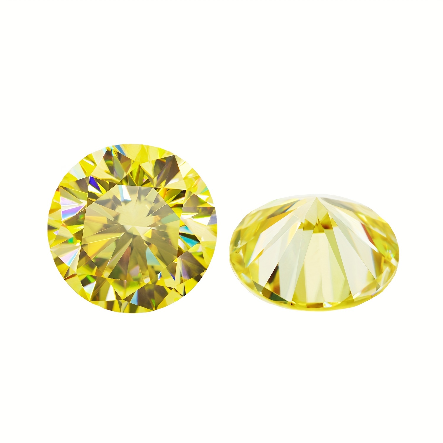 Round Lemon Yellow Moissanite Loose Stone