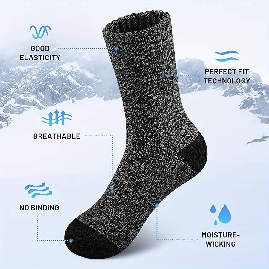 Merino Wool Socks Men Super Thick Hiking Socks Thermal Socks - Temu