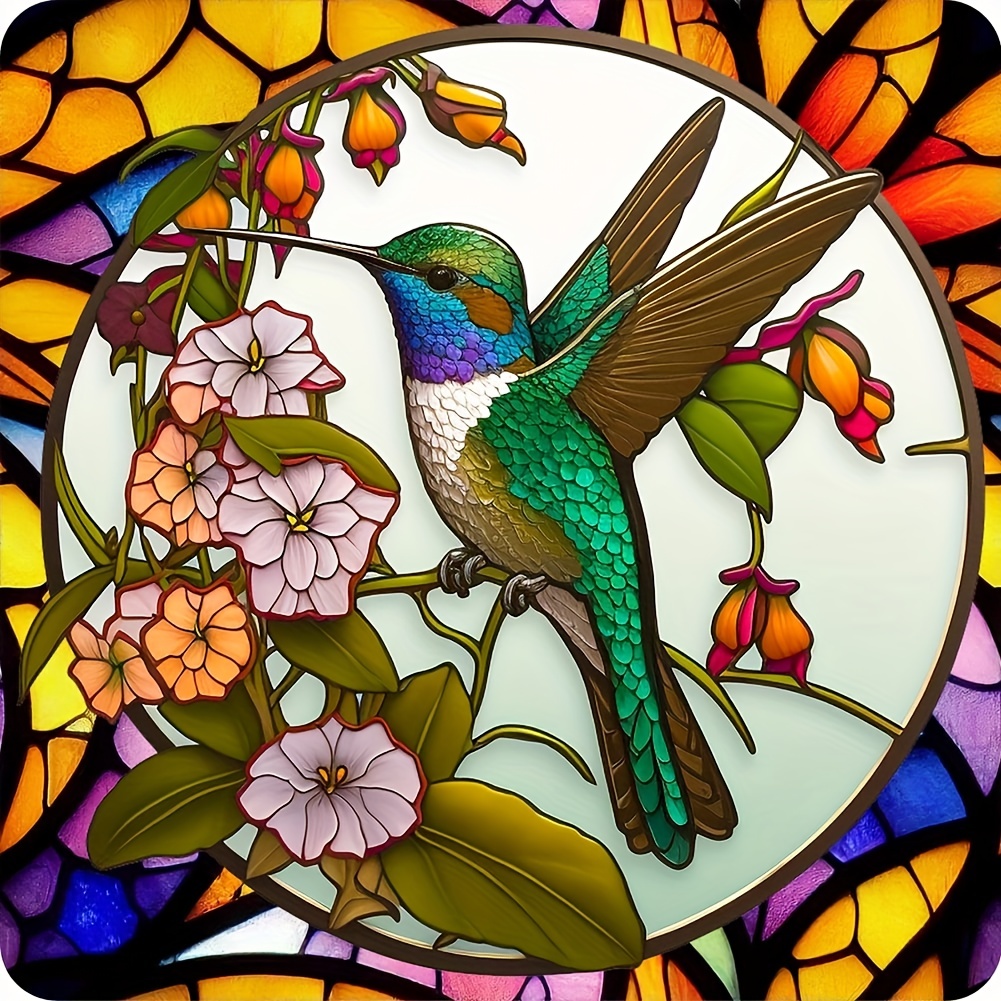 5d Diamond Painting Set Flowers Hummingbird Pattern Diy - Temu