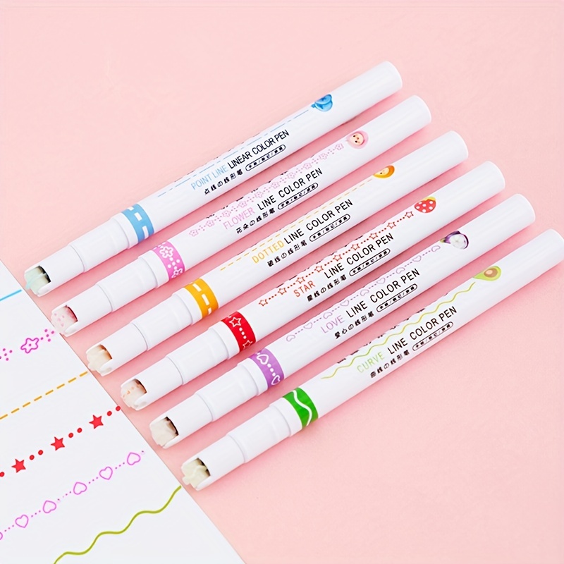 Office Supplies & Stationery  6 Pcs Curve Highlighter Pen Set