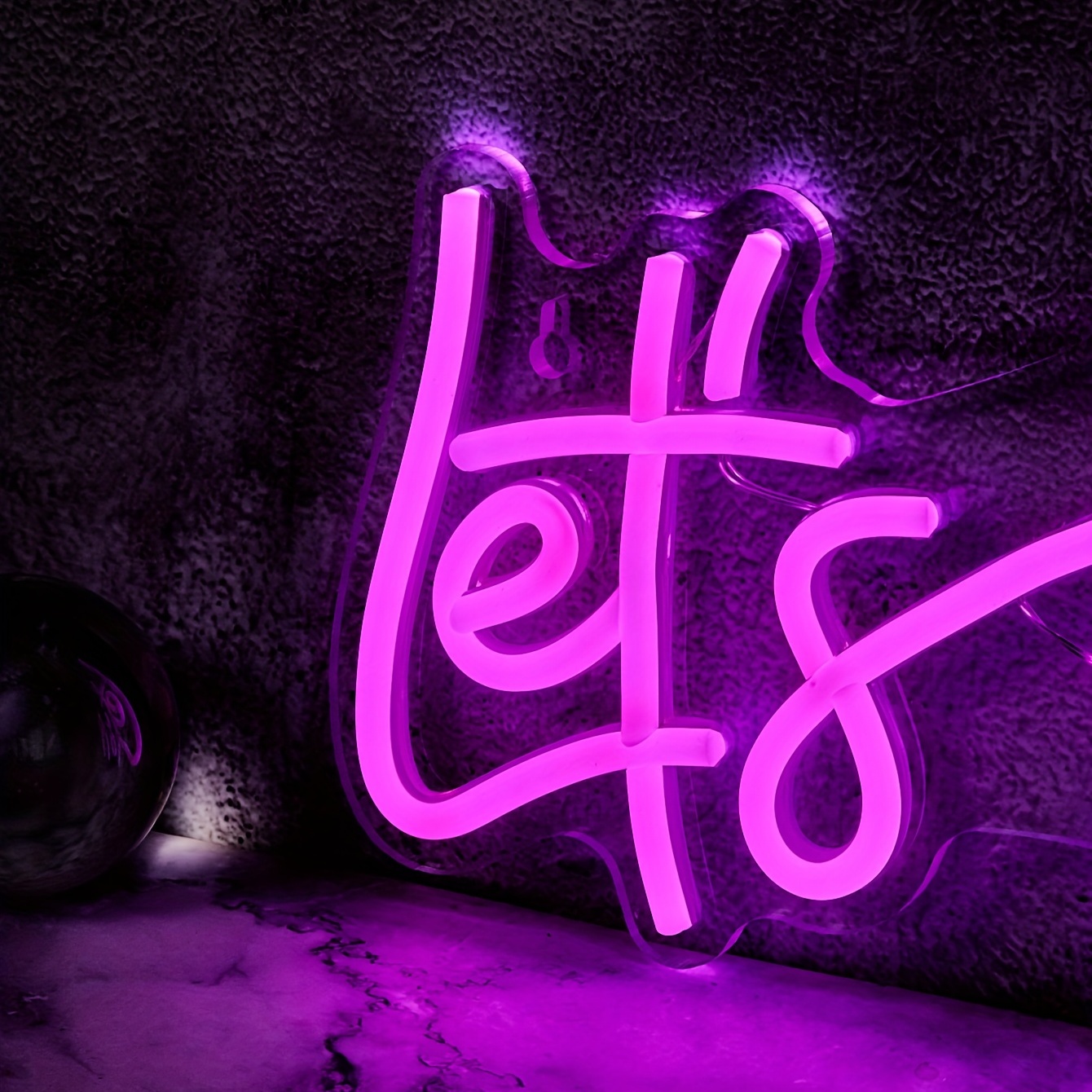 Let's Party Neon Sign  Pink Neon Light Wall Decor for Sale