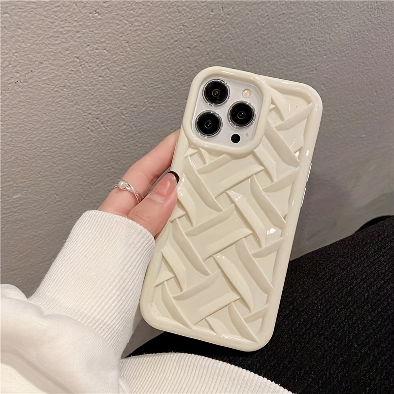 Premium Feeling Solid Color Braided Pattern For Iphone 14promax Mobile Phone  Case New Women's Soft Shell Couple Full Bag Fall Protection Case - Temu  Finland