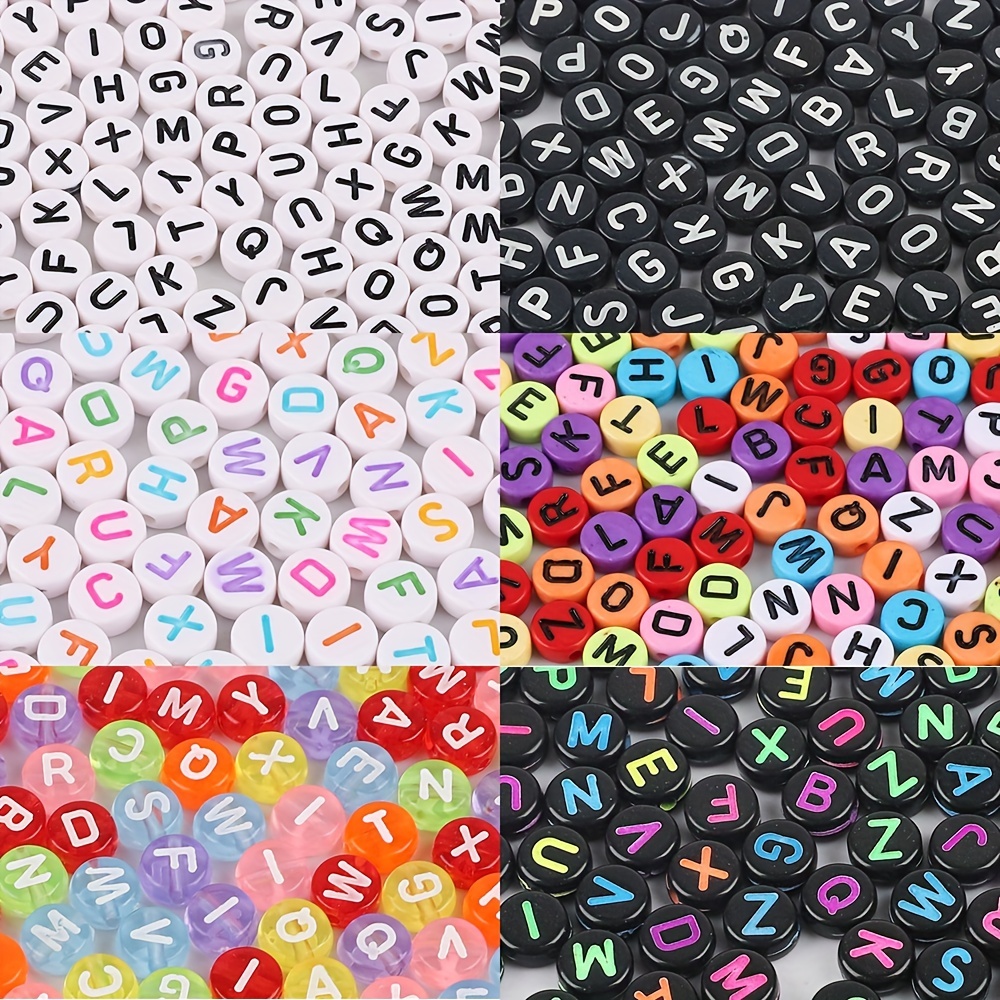 100pcs/set Colorful Heart Shape Alphabet Beads Classic A-Z Letter
