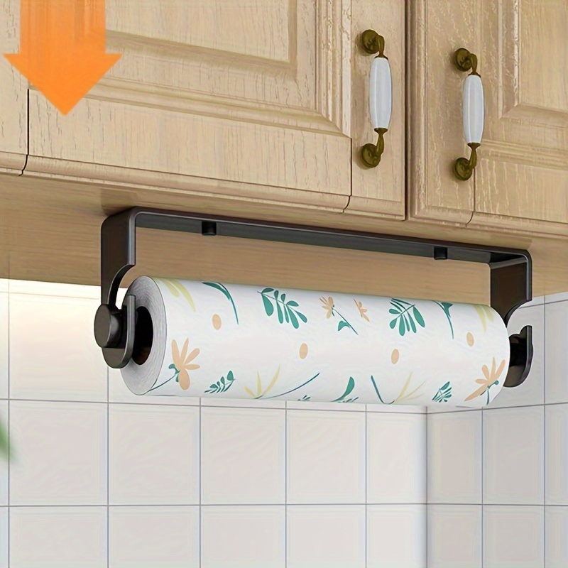 

1pc Paper Towel Holders, Wall-mounted Paper Towel Holder, Self-adhesive Towel Storage Organizer, Roll Paper Storage Organizer, For Kitchen And Bathroom, Kitchen Organizers And Storage