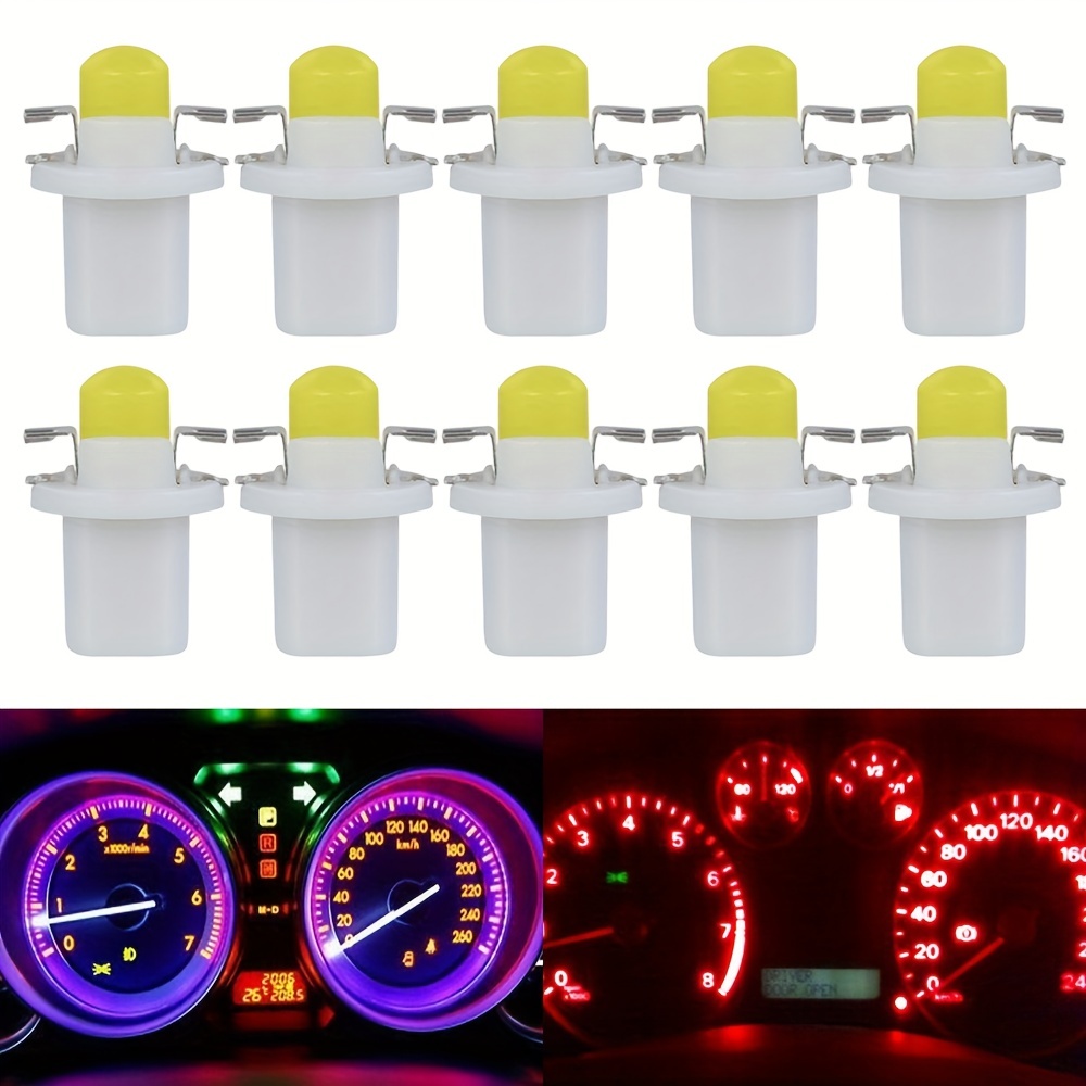 Willstar 50pcs T5 voiture compteur de vitesse tableau de bord ampoule  tableau de bord voiture signal lumineux 7 couleurs 