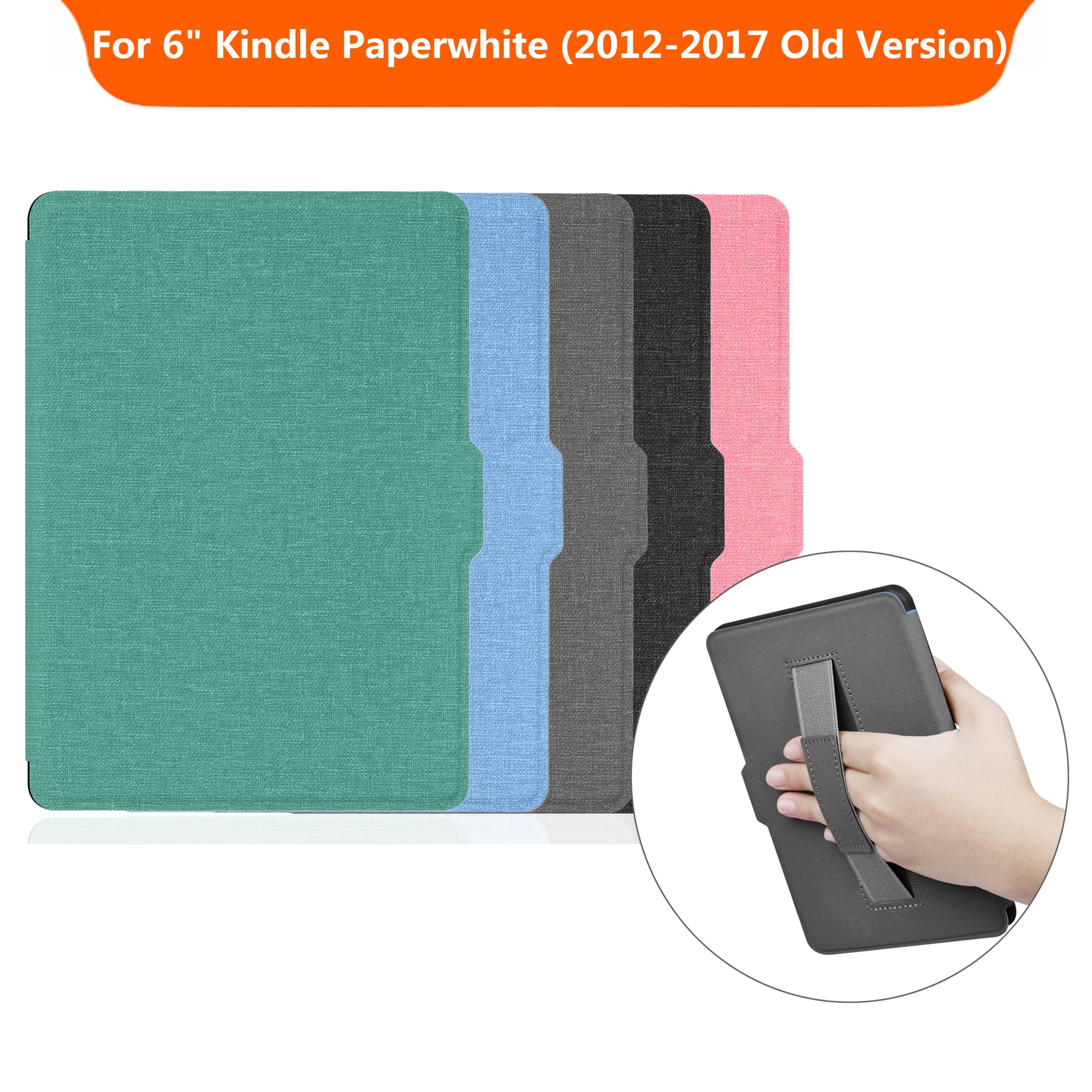 Étui de protection à rabat pour Kindle Paperwhite 5, 6e, 7e, 10e