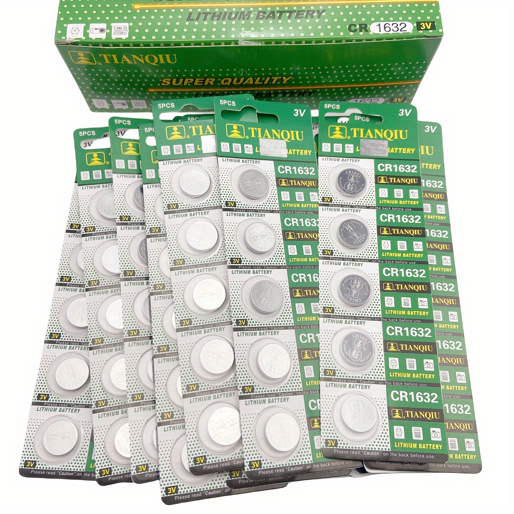 

5/25pcs Cr1632 Lithium 3v Button Battery, Ecr1632 Br1632 Lm1632 Cell Coin Batteries, 120mah For Watch Electronic Toy Remote 3v Car Key Battery