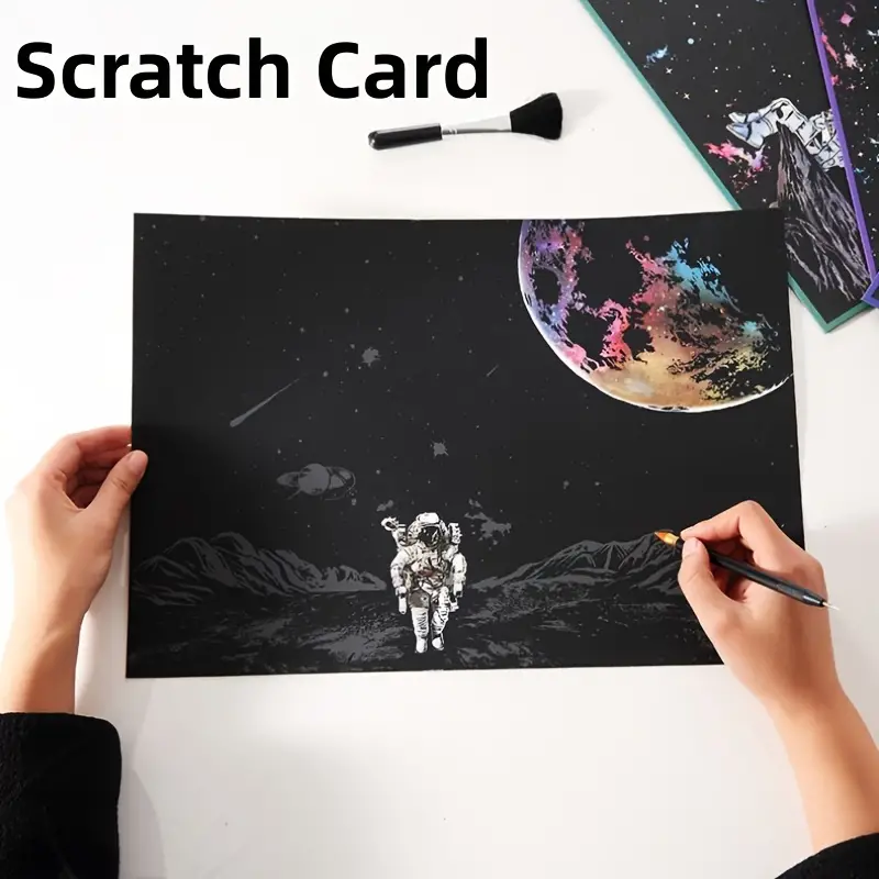 Scratch Art Decompression Toys Rainbow Scratch Paper Black - Temu