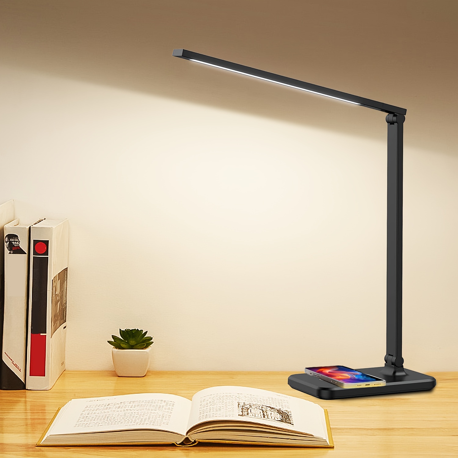 Lampe de bureau LED, lampe de bureau USB, lampe de bureau, lampe de lecture  LED, lampe de bureau pour livres, commande tactile, dimmable, table de  chevet et lampe de table, soin des
